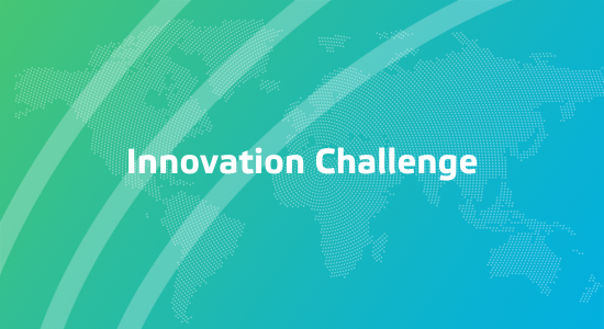 blue background with "Innovation Challenge" written on it.
